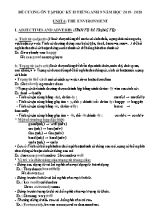 Đề cương ôn tập học kỳ II môn Tiếng Anh Lớp 9 - Năm học 20192020